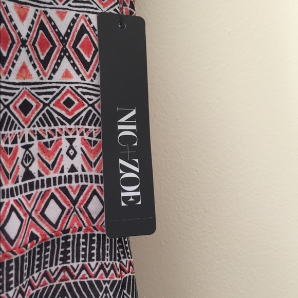 Nic + Zoe Aztec Sleeveless Black Coral size PP - Picture 3 of 3